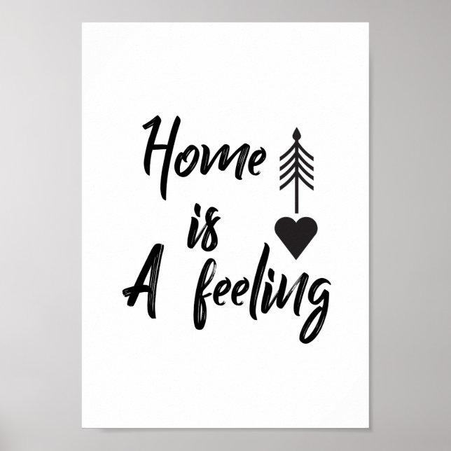 Home is a feeling quote poster (Front)
