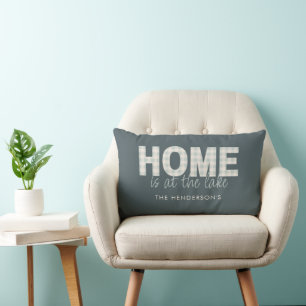 Home Is At The Lake Throw Pillow