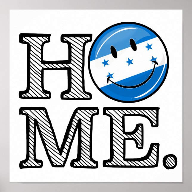 Home is Honduras Smiling Flag Housewarming Poster (Front)