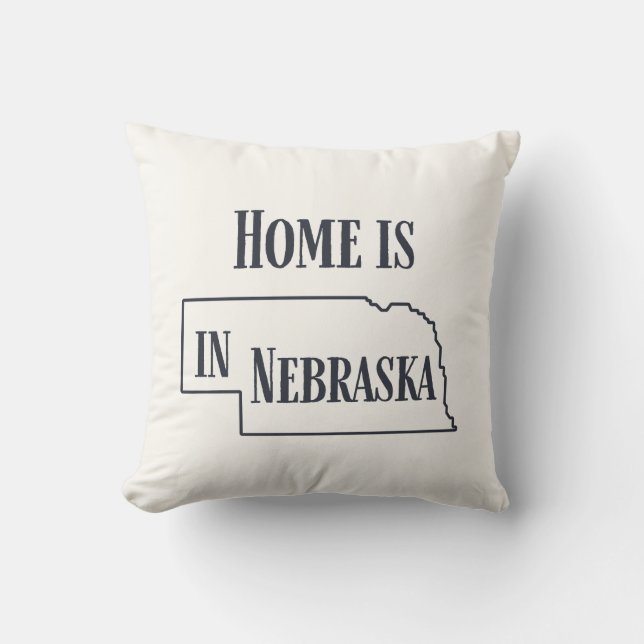 Home is in Nebraska Cushion (Front)