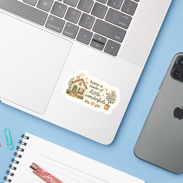 Home is made of wonderfuls Sticker – Soft Aesthes (Laptop w/ iPhone)