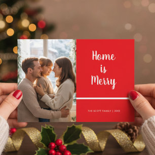 Home Is Merry Family Together Christmas Card