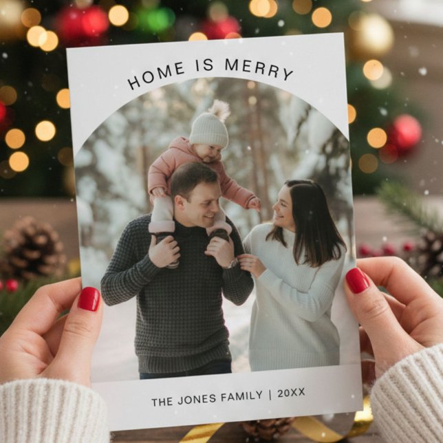 Home Is Merry Happy Family Christmas Card (Creator Uploaded)