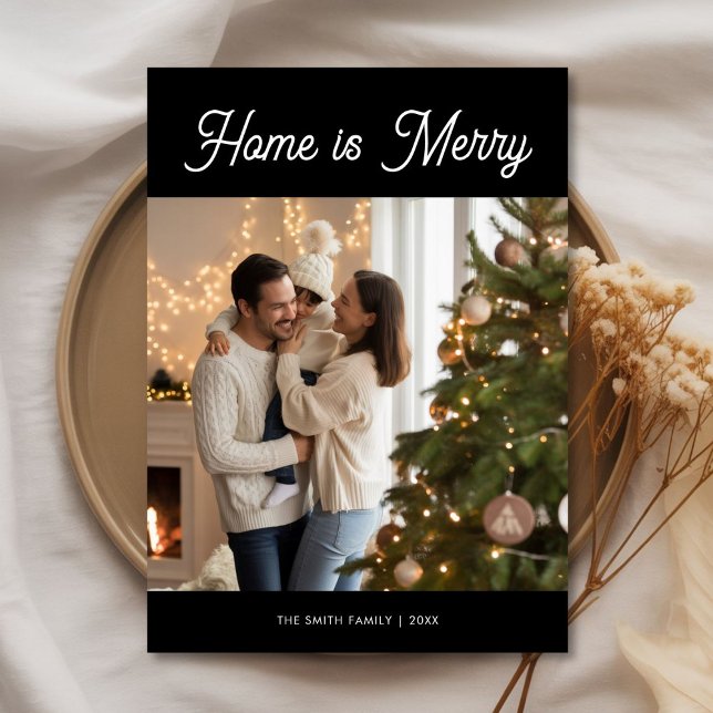 Home Is Merry Modern Family Christmas Card (Creator Uploaded)