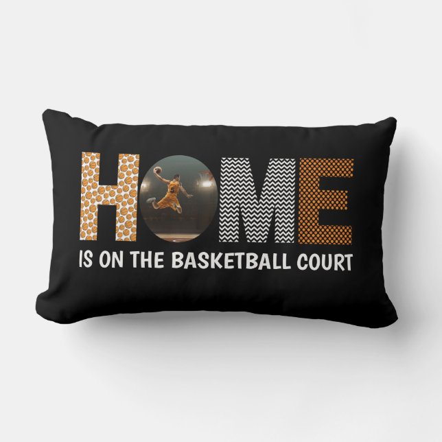 Home Is On The Basketball Court Photo Throw Pillow (Front)