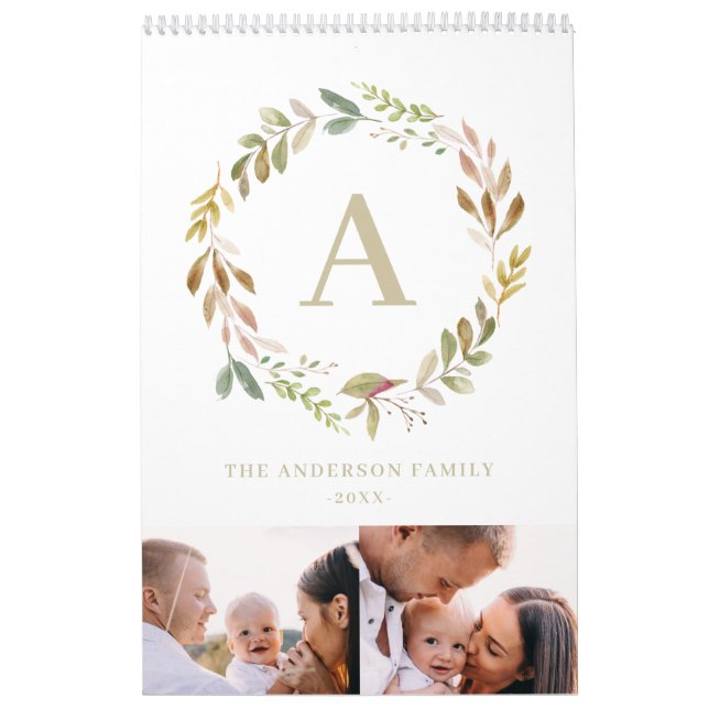 Home is our happy place watercolor foliage photo calendar (Cover)