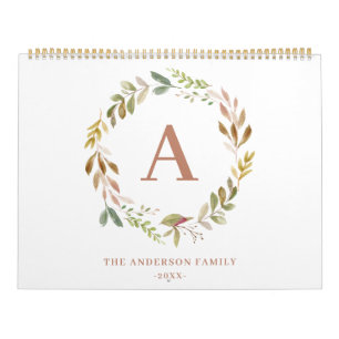 Home is our happy place watercolor foliage photo calendar