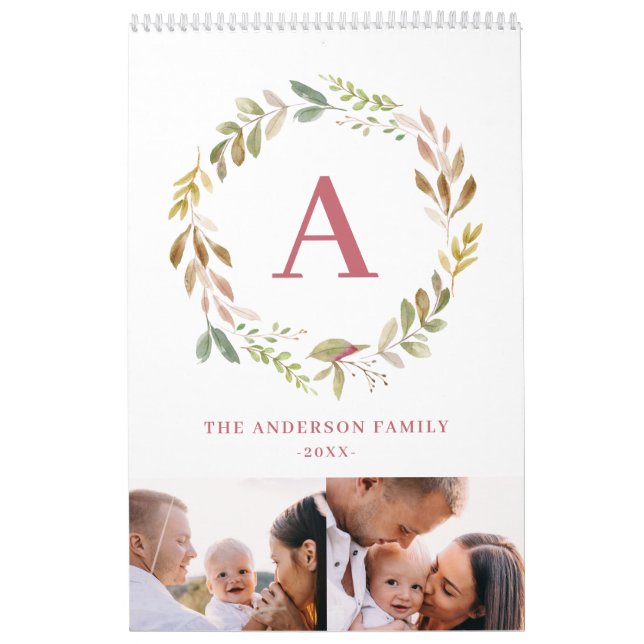 Home is our happy place watercolor foliage photo calendar (Cover)