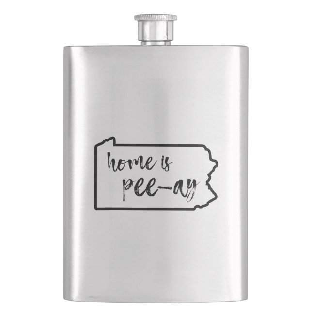 Home Is Pee-Ay Pennsylvania Hip Flask (Front)