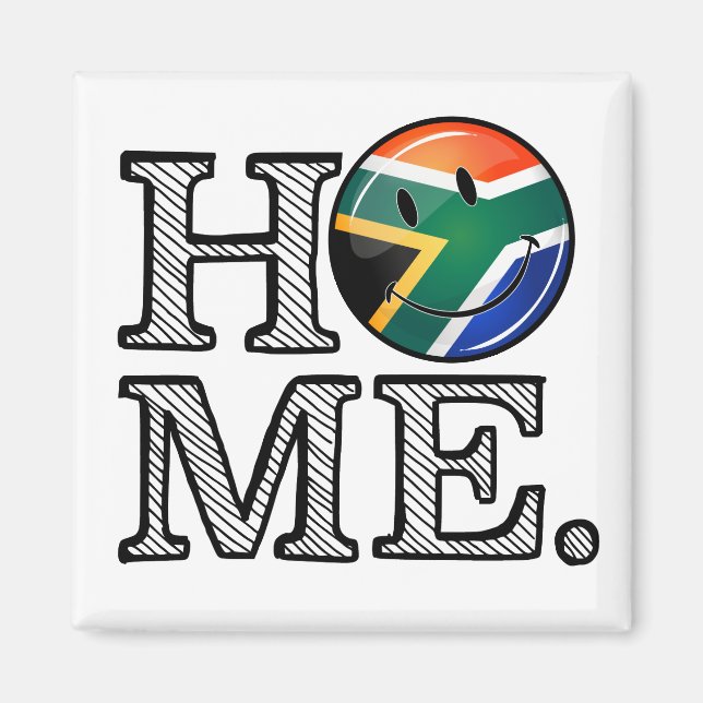 Home is South Africa Smiling Flag Housewarming Magnet (Front)