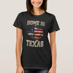 Home Is Texas Vintage Usa Flag Texan Texas T-Shirt