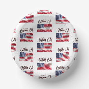 Home Is the United States Flag Happy 4th Of July Paper Plate