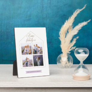 Home is Where Family Is - Photo Collage White Plaque
