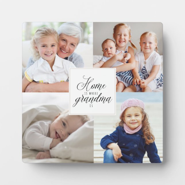 Home is Where Grandma Is - 4 Photo Collage Plaque (Front)