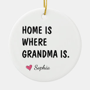 Home Is Where Grandma Is Personalised Mother Gift Ceramic Ornament