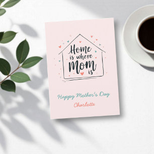 Home Is Where Mom Is   Cute Happy Mother's Day Card
