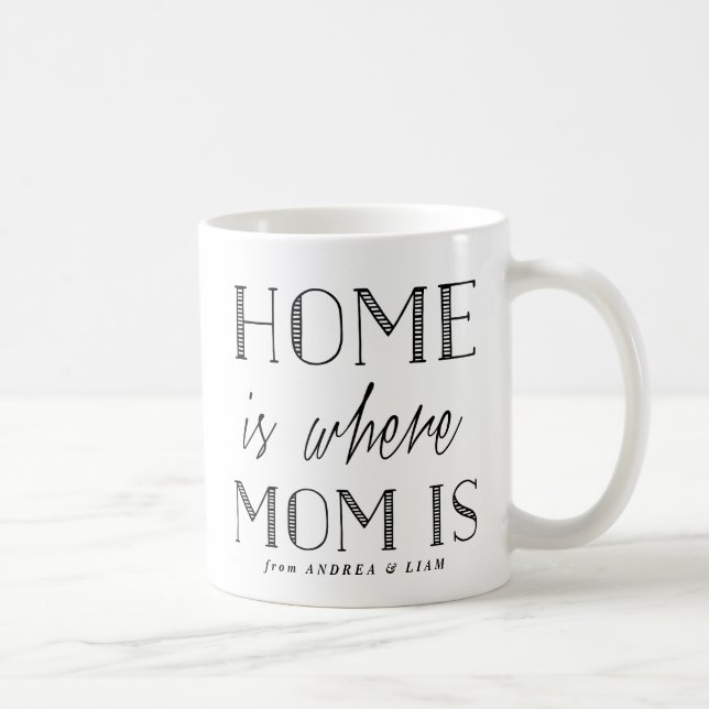Home Is Where Mum Is | Black Typography Mug (Right)