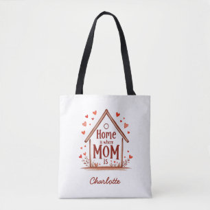 Home Is Where Mum Is   Cute & Personalised Tote Bag
