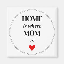 Home is where Mum is Magnet Simple Cute Gift 