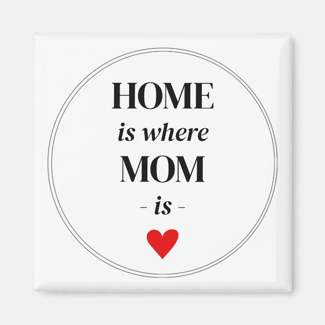 Home is where Mum is Magnet Simple Cute Gift  (Front)