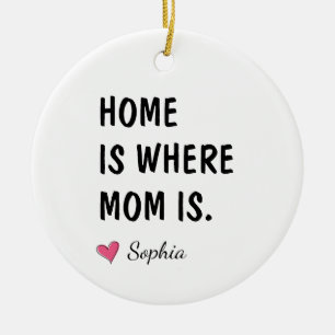 Home Is Where Mum Is Personalised Mother Gift Ceramic Ornament