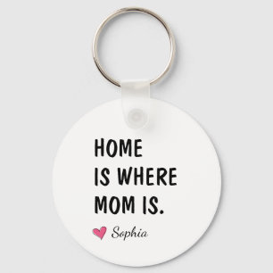Home Is Where Mum Is Personalised Mother Gift Key Ring