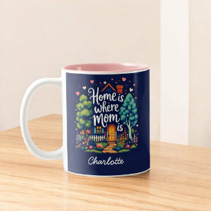 Home Is Where Mum Is Personalised Mother’s Day Two-Tone Coffee Mug