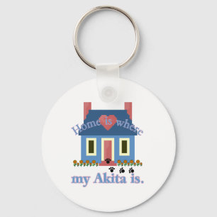 Home is Where My Akita Is Key Ring