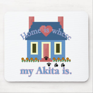 Home is Where My Akita Is Mouse Pad