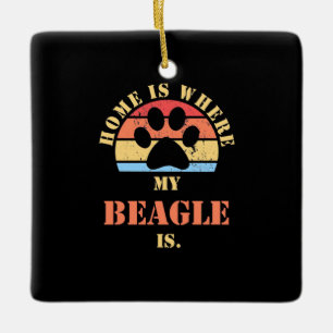 Home Is Where My Beagle Dog Is Ceramic Ornament