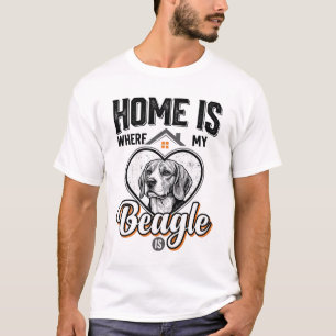 Home Is Where My Beagle Is Vintage Dog Design_1 T-Shirt