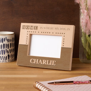 Home is where my cat dog is custom name etched frames