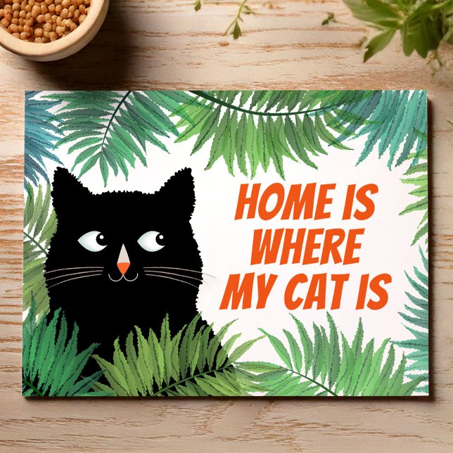 Home is where my cat is moving announcement  postcard (Creator Uploaded)