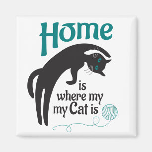 Home is where my cat is mug magnet