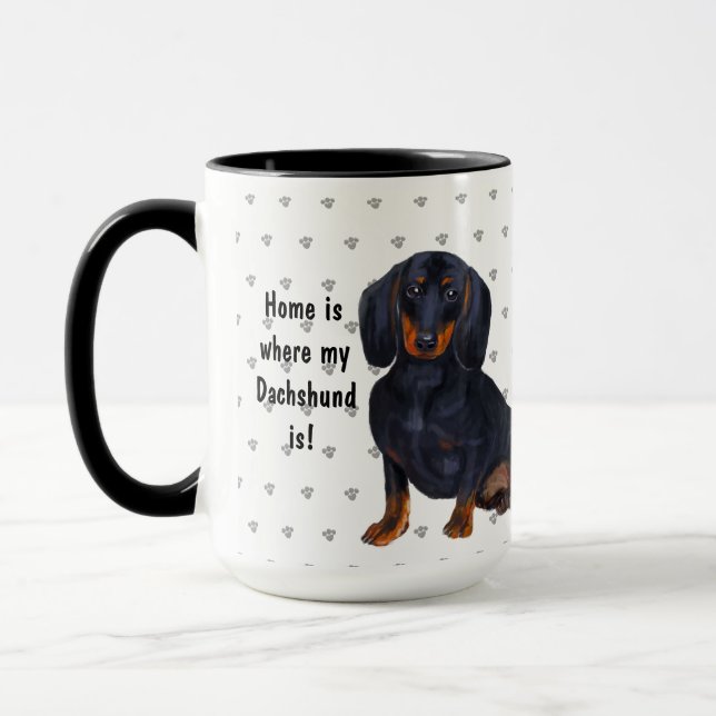 Home Is Where My Dachshund Is Dog Mum Dad Mug (Left)