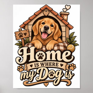Home Is Where My Dog Is Poster Dog mum Home Deco