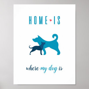 Home is where my dog is Poster Wall Art