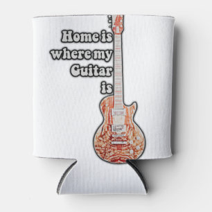 Home is where my guitar is. vintage brown guitar can cooler