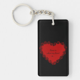 Home is where my heart is, Love Red Black Key Ring