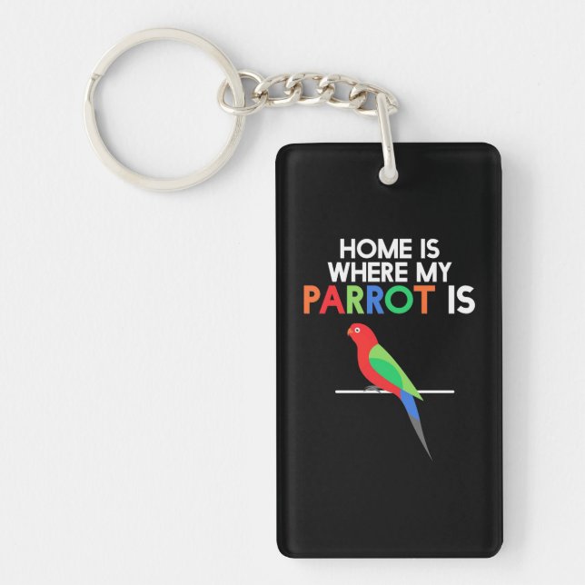 Home Is Where My Parrot Is Key Ring (Front)