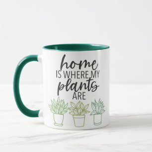 HOME IS WHERE MY PLANTS ARE MUG