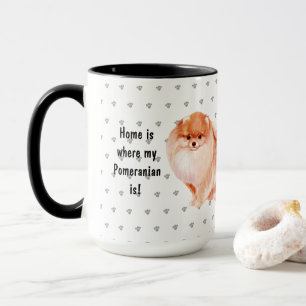 Home Is Where My Pomeranian Is Custom Dog Mum Dad Mug