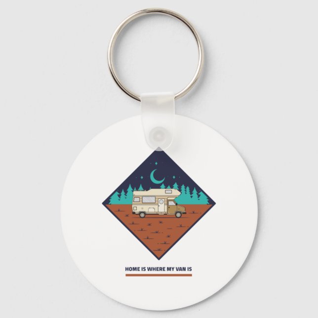 Home Is Where My Van Is  Key Ring (Front)