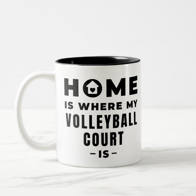 Home is where my volleyball court is Two-Tone coffee mug (Left)