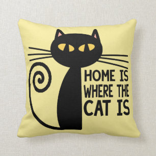 Home Is Where The Cat Is (beige) Cushion