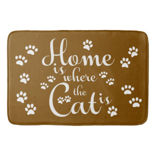 Home is where the Cat is little Paws Bath Mat