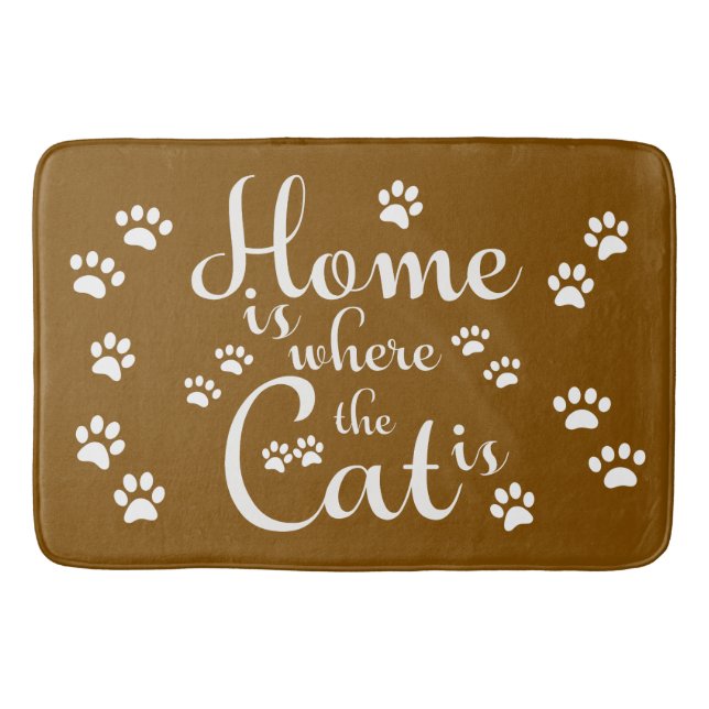 Home is where the Cat is little Paws Bath Mat (Front)