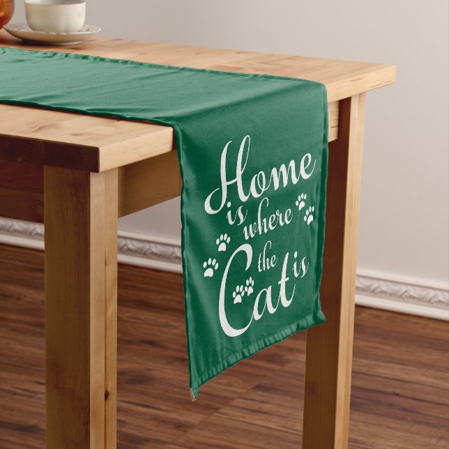 Home is where the Cat is little Paws Long Table Runner (In Situ)
