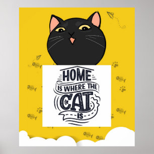 Home Is Where The Cat Is The Best Cat Owner Poster