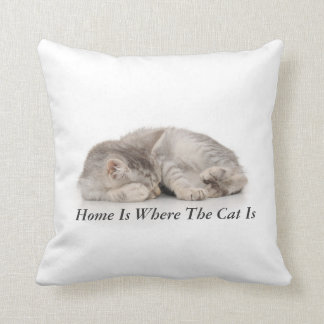 Home Is Where The Cat Is Throw Pillow